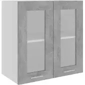 vidaXL Hangende glazen kast Lyon, betonkleur, 60x31x60 cm, van houtvezel
