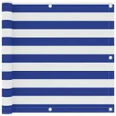 vidaXL Balkonscherm 90x500 cm oxford stof wit en blauw