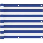 Super Merchant Balkonscherm 75x400 cm oxford stof wit en blauw