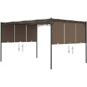 vidaXL Tuinprieel met zijgordijn 4x3x2,25 m taupe