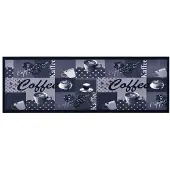 vidaXL Keukenmat wasbaar Coffee 45x150 cm blauw