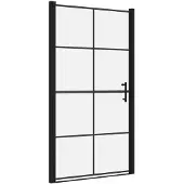 vidaXL Douchedeur 100x178 cm gehard glas zwart
