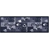 vidaXL Keukenmat wasbaar Coffee 60x180 cm blauw