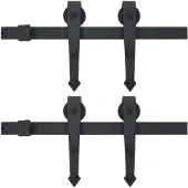 vidaXL Schuifdeursloten, set van 2 stuks, 200 cm, staal, zwart