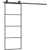vidaXL Schuifdeur met beslag 76x205 cm ESG-glas en aluminium
