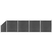vidaXL Schuttingpanelenset 792x(105-186) cm HKC zwart