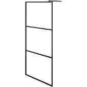 vidaXL Inloopdouchewand transparant 90x195 cm ESG-glas zwart