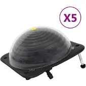 vidaXL Zonne-energie zwembadverwarmer, 5 stuks, 75x75x36 cm, HDPE, aluminium