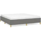 vidaXL Boxspring bed stof donkergrijs 180x200 cm