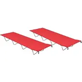 vidaXL Campingbedden 2 st 180x60x19 cm oxford stof en staal rood