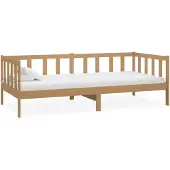 vidaXL Bedbank massief grenenhout honingbruin 90x200 cm