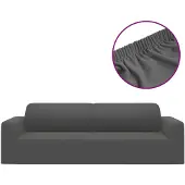 vidaXL Driezitsbankhoes stretch polyester jersey antracietkleurig