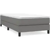 vidaXL Boxspring met matras stof donkergrijs 80x200 cm