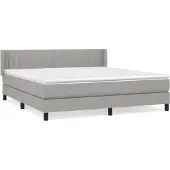 vidaXL Boxspringbed met matras, lichtgrijs, 160x200 cm, gestoffeerd