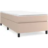 vidaXL Boxspring bed kunstleer cappuccinokleurig 90x190 cm