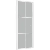 vidaXL Binnendeur 83x201,5 cm matglas en aluminium wit