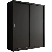 Meubella Kledingkast mat zwart - 180x62x215 - Kleerkast schuifdeuren