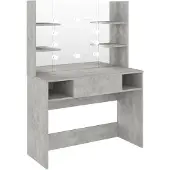 vidaXL Kaptafel met LED-verlichting 100x40x135 cm MDF betongrijs