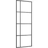 vidaXL Schuifdeur 76x205 cm mat ESG-glas en aluminium zwart