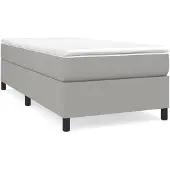 vidaXL Boxspringbedframe, lichtgrijs, 90x200 cm, gestoffeerd
