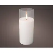 Lumineo LED kaars | glas & wax | wit/warm wit | ø7,5x17,5cm