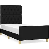 vidaXL Bedframe zonder matras, zwart, 80x200 cm, stof