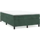vidaXL Boxspring met matras fluweel donkergroen 120x200 cm