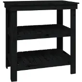 vidaXL Werkbank 78,5x50x80 cm massief grenenhout zwart
