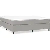 vidaXL Boxspring bed stof lichtgrijs 160x200 cm