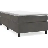 vidaXL Boxspring bed 90x190 cm fluweel donkergrijs