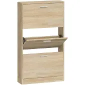 vidaXL Schoenenkast 59x17x108 cm bewerkt hout eikenkleurig