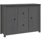 vidaXL Dressoir 100x35x74 cm massief grenenhout grijs
