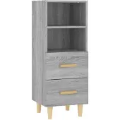 vidaXL Dressoir 34,5x34x90 cm bewerkt hout grijs sonoma eikenkleurig