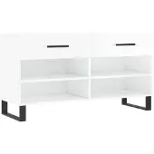 vidaXL Schoenenbank 102x35x55 cm bewerkt hout hoogglans wit