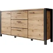 Meubella | Dressoir eiken zwart 180x40x90