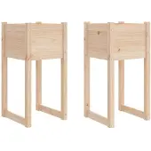 vidaXL Plantenbakken 2 st 40x40x81 cm massief grenenhout