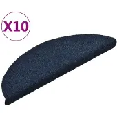 vidaXL Trapmatten zelfklevend 10 stuks 56x17x3 cm marineblauw halfrond