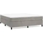 vidaXL Boxspring bed 200x200 cm fluweel lichtgrijs