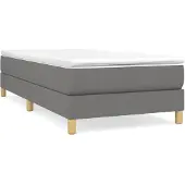 vidaXL Boxspring bed 90x200 cm stof donkergrijs