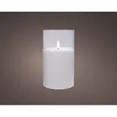 Lumineo Led kaars | 13 cm | (In glas, Timer, Wit)