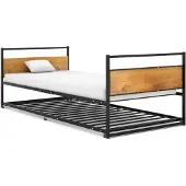 vidaXL Uitschuifbed, zwart, metaal, 90x200 cm