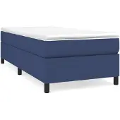 vidaXL Boxspring met matras stof blauw 100x200 cm