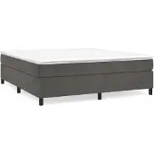 vidaXL Boxspring bed 160x200 cm fluweel donkergrijs