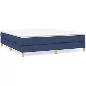 vidaXL Boxspring met matras stof blauw 180x200 cm