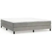 vidaXL Boxspringbedframe, lichtgrijs, 160x200 cm, fluweel