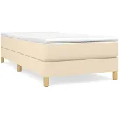 vidaXL Boxspring bed 100x200 cm stof crèmekleurig