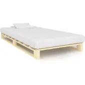 vidaXL Bedframe pallet massief grenenhout 100x200 cm