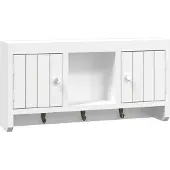 vidaXL Sleutelkastje 40x8,5x20 cm bewerkt hout en staal wit