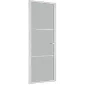 vidaXL Binnendeur 76x201,5 cm matglas en aluminium wit