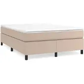 vidaXL Boxspring bed kunstleer cappuccinokleurig 140x200 cm